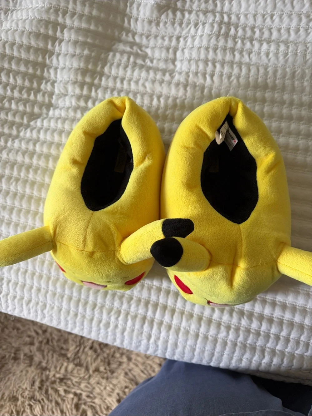 Pikachu Plush Character Slippers - Bright Yellow